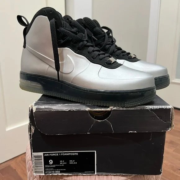 Blk and silver Air Force/Foamposite